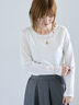 シアースラブテレコ長袖トップス(オフホワイト/グレー/ブラック)|Lugnoncure(ルノンキュール)通販