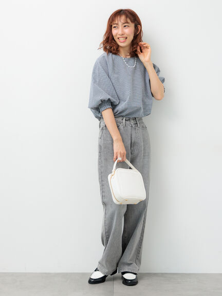 アソート袖口シャーリングブラウス（オフホワイト/チャコールグレー/ベージュ/ブラウン/ブルー）｜Lugnoncure（ルノンキュール）通販