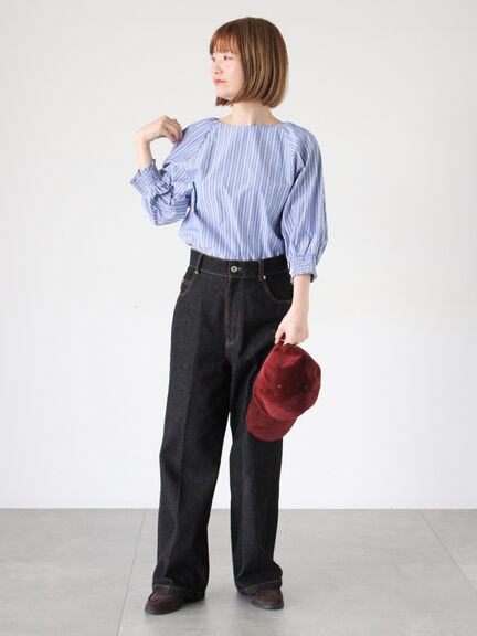 アソート袖口シャーリングブラウス（オフホワイト/チャコールグレー/ベージュ/ブラウン/ブルー）｜Lugnoncure（ルノンキュール）通販