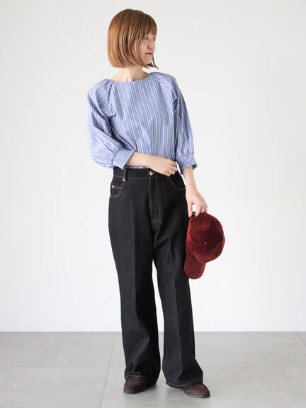 アソート袖口シャーリングブラウス（オフホワイト/チャコールグレー/ベージュ/ブラウン/ブルー）｜Lugnoncure（ルノンキュール）通販