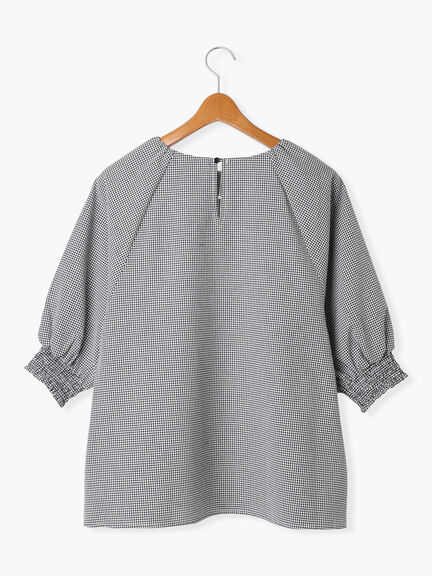 アソート袖口シャーリングブラウス（オフホワイト/チャコールグレー/ベージュ/ブラウン/ブルー）｜Lugnoncure（ルノンキュール）通販