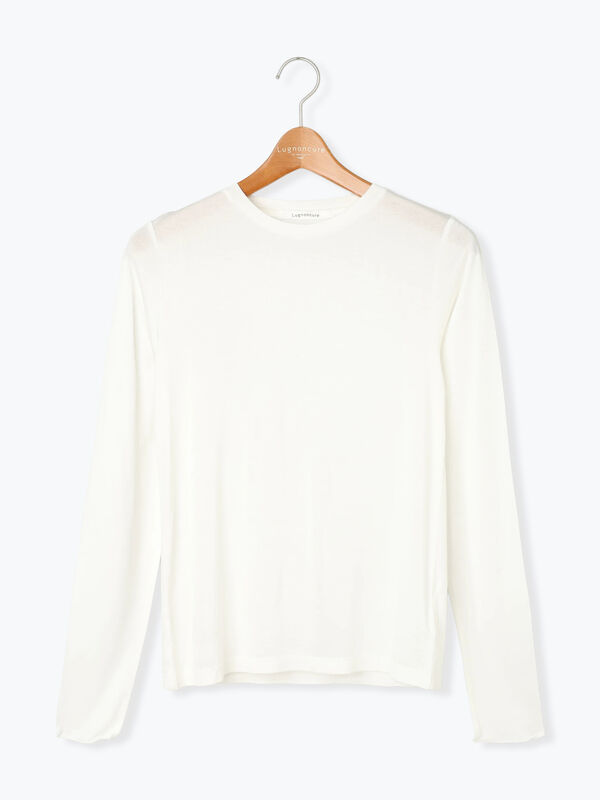 長袖シアートップス《2025autumn catalog item》（オフホワイト）｜Lugnoncure（ルノンキュール）通販