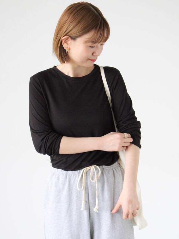 長袖シアートップス《2025autumn catalog item》（ブラック）｜Lugnoncure（ルノンキュール）通販