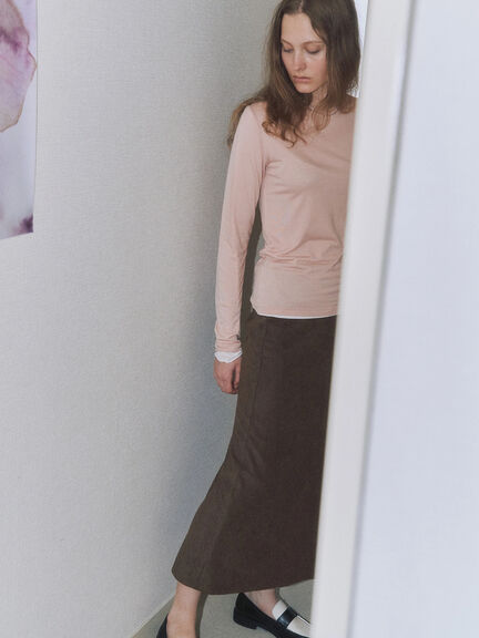 長袖シアートップス《2025autumn catalog item》（オフホワイト/ブラック/ピンク/ブルー）｜Lugnoncure（ルノンキュール）通販