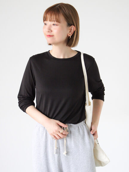長袖シアートップス《2025autumn catalog item》（オフホワイト/ブラック/ピンク/ブルー）｜Lugnoncure（ルノンキュール）通販