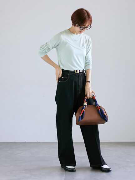 長袖シアートップス《2025autumn catalog item》（オフホワイト/ブラック/ピンク/ブルー）｜Lugnoncure（ルノンキュール）通販