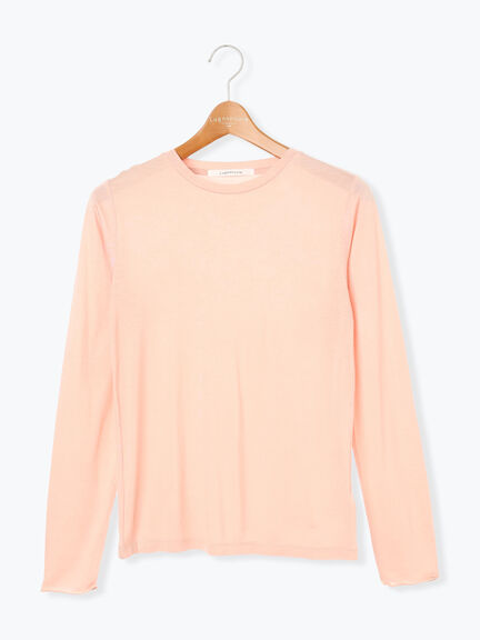 長袖シアートップス《2025autumn catalog item》（オフホワイト/ブラック/ピンク/ブルー）｜Lugnoncure（ルノンキュール）通販