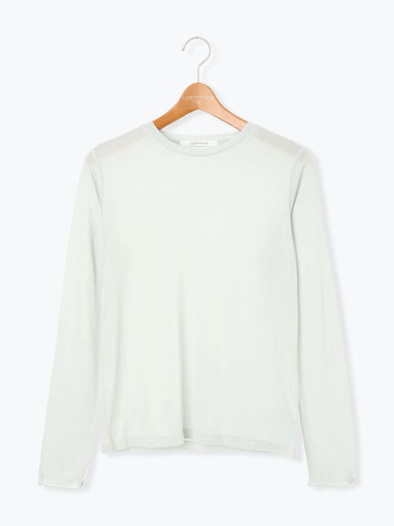 長袖シアートップス《2025autumn catalog item》（オフホワイト/ブラック/ピンク/ブルー）｜Lugnoncure（ルノンキュール）通販