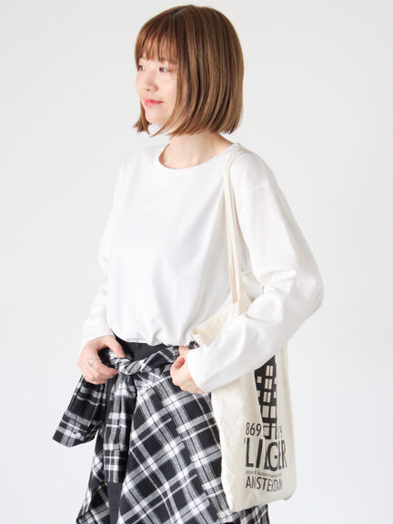 無地/ボーダー天竺トップス（オフホワイト/ホワイト/ブラック）｜Lugnoncure（ルノンキュール）通販