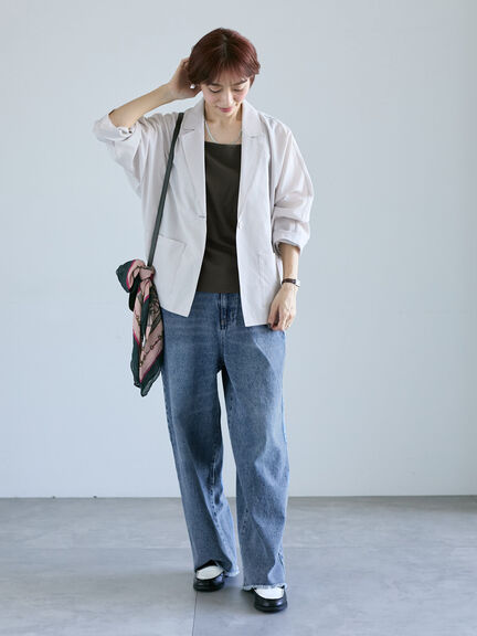 カットオフストレートデニムパンツ《2025autumn catalog item》（ブラック/サックスブルー/ブルー）｜Lugnoncure（ルノンキュール）通販