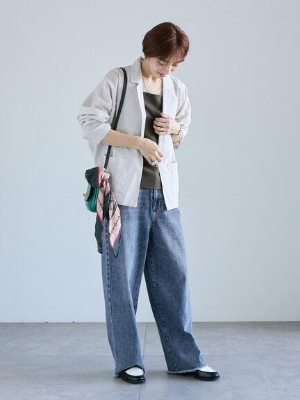カットオフストレートデニムパンツ《2025autumn catalog item》（ブラック/サックスブルー/ブルー）｜Lugnoncure（ルノンキュール）通販