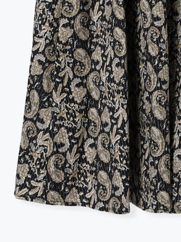 セール】 ペイズリー柄コットンギャザースカート（オフホワイト