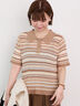 マルチボーダーポロニット《2025autumn catalog item》(ベージュ)|Lugnoncure(ルノンキュール)通販
