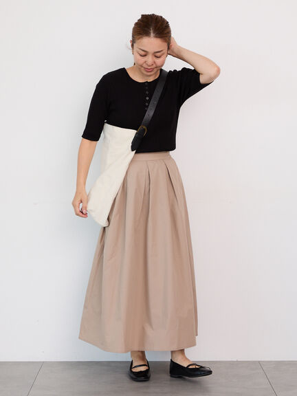 ヘンリーネックプルオーバーニット《2025autumn catalog item》（ブラック/ブラウン）｜Lugnoncure（ルノンキュール）通販