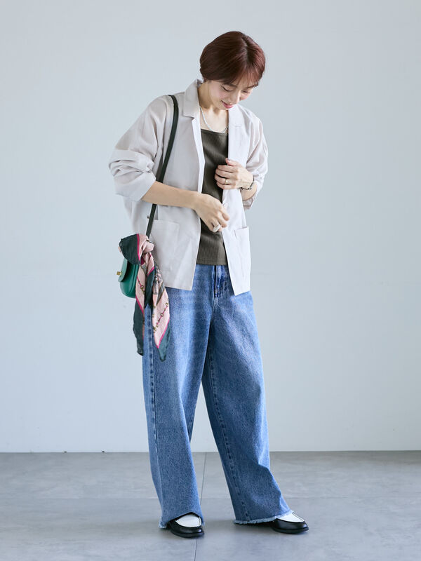 セール】 シアードルマンテーラードジャケット（ブラック/ベージュ