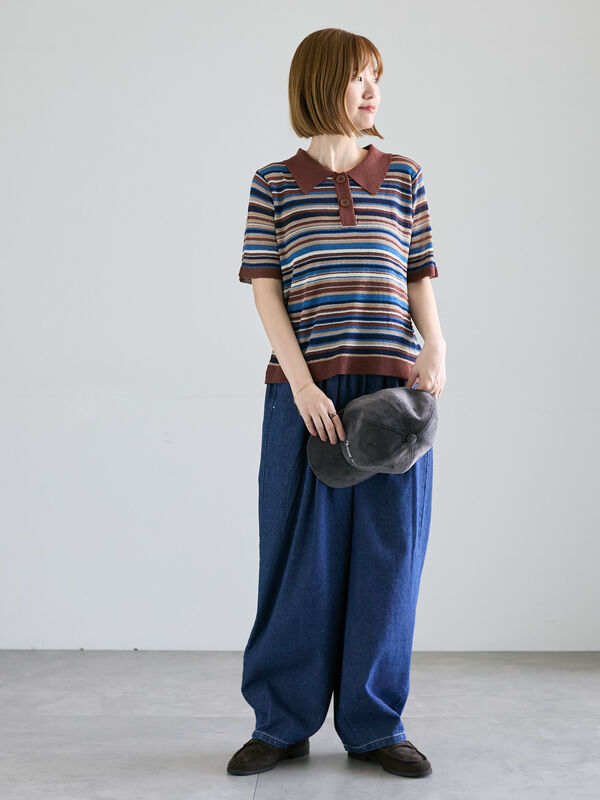 セール】 アソートコクーンイージーパンツ（オフホワイト/ブラック