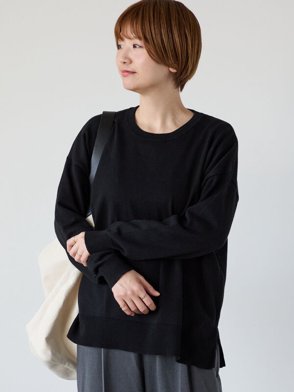 無地/柄アソートクルーネックニット（チャコールグレー）｜Lugnoncure（ルノンキュール）通販