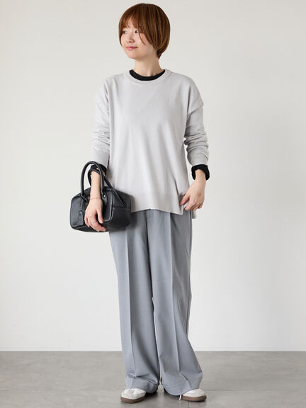 無地/柄アソートクルーネックニット（オフホワイト/グレー/チャコールグレー/パープル）｜Lugnoncure（ルノンキュール）通販