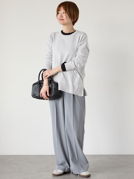 無地/柄アソートクルーネックニット（オフホワイト/グレー/チャコールグレー/パープル）｜Lugnoncure（ルノンキュール）通販