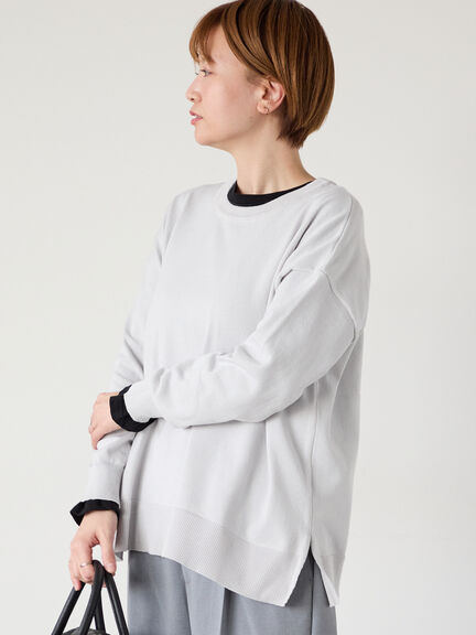 無地/柄アソートクルーネックニット（オフホワイト/グレー/チャコールグレー/パープル）｜Lugnoncure（ルノンキュール）通販