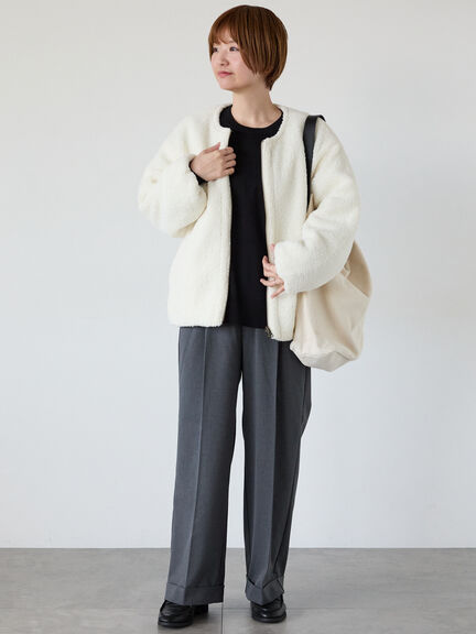 無地/柄アソートクルーネックニット（オフホワイト/グレー/チャコールグレー/パープル）｜Lugnoncure（ルノンキュール）通販