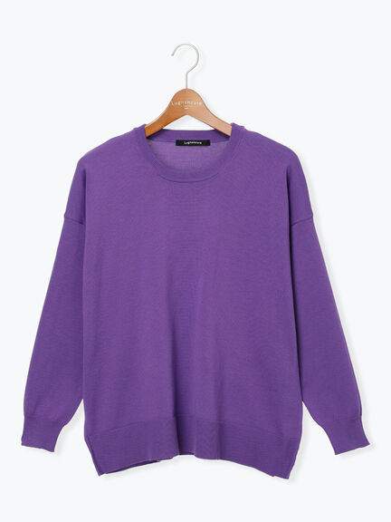 無地/柄アソートクルーネックニット（オフホワイト/グレー/チャコールグレー/パープル）｜Lugnoncure（ルノンキュール）通販