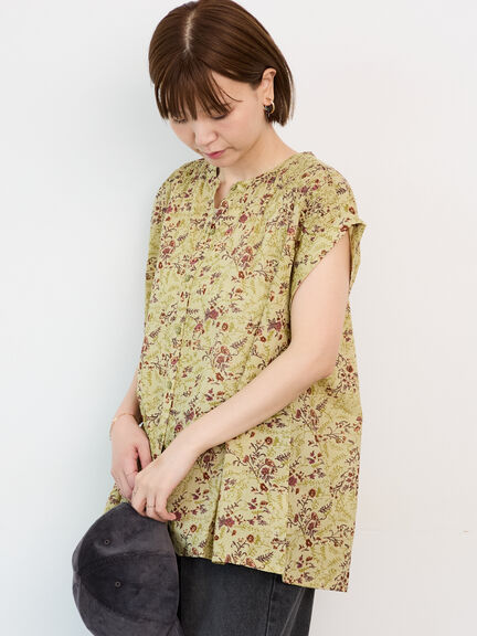 セール】 【INDIA made】無地/柄アソートシャーリングブラウス