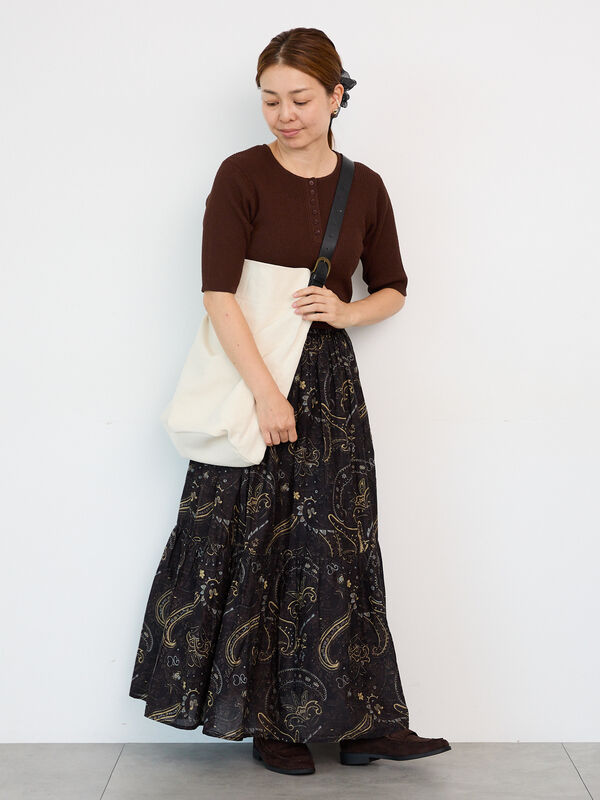 NOUNLESS グリッタースカート NOUNLESS - GLITTER TAPE YARN KNIT SKIRT / グリッターテープ