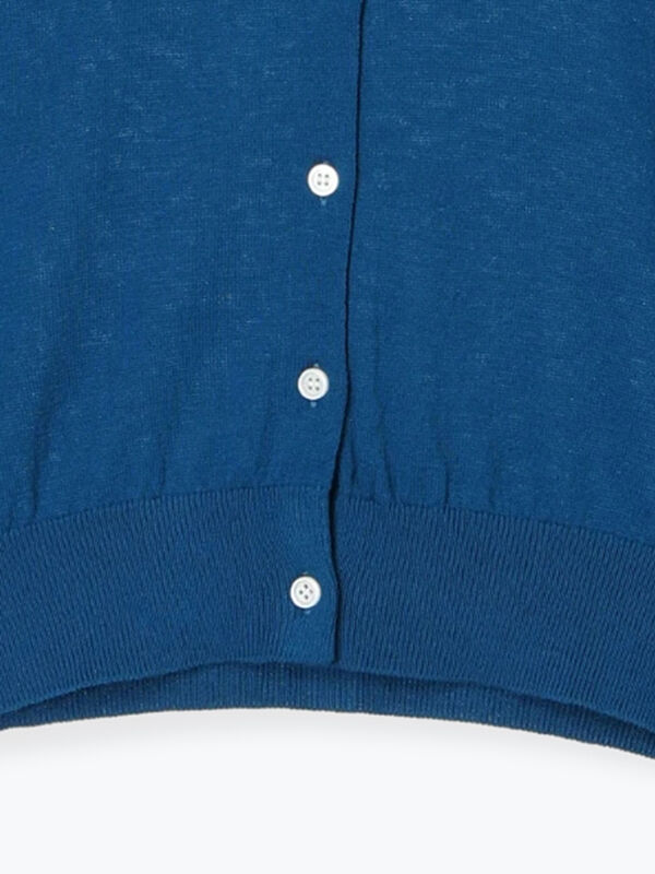 セール】 コットンクルーネックカーディガン（オフホワイト/ブラック