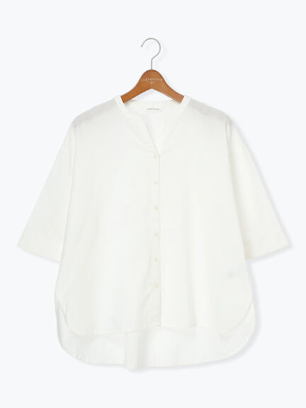 綿麻7分袖シャツ（オフホワイト/ブラック/ブラウン/パープル）｜Lugnoncure（ルノンキュール）通販