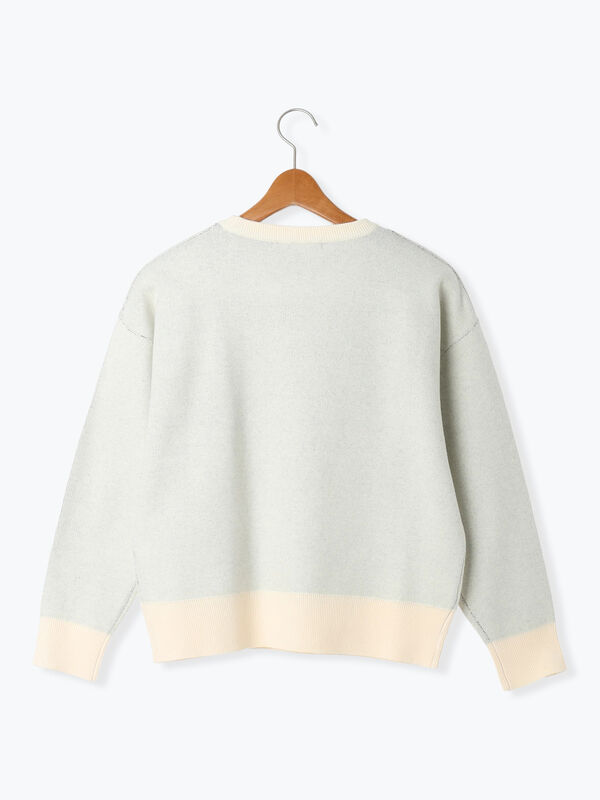 セール】 猫モチーフジャカードニット（オフホワイト/ブラック