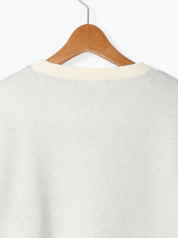 セール】 猫モチーフジャカードニット（オフホワイト/ブラック