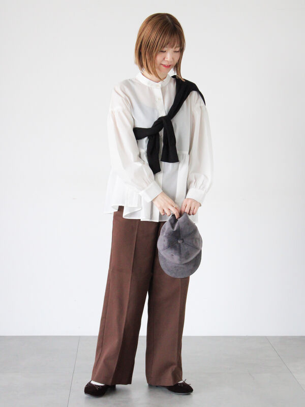 セール】 アソートペプラムブラウス（オフホワイト/ブラック