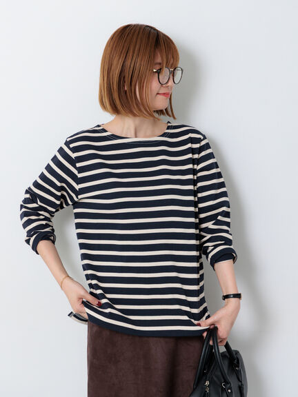 ボーダー長袖カットソー（オフホワイト/モカ/ネイビー/パープル）｜Lugnoncure（ルノンキュール）通販