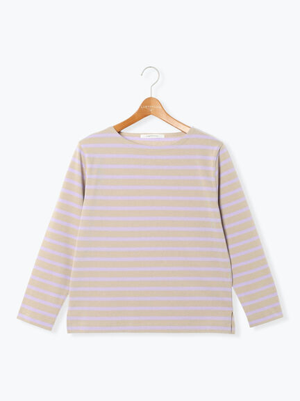 ボーダー長袖カットソー（オフホワイト/モカ/ネイビー/パープル）｜Lugnoncure（ルノンキュール）通販