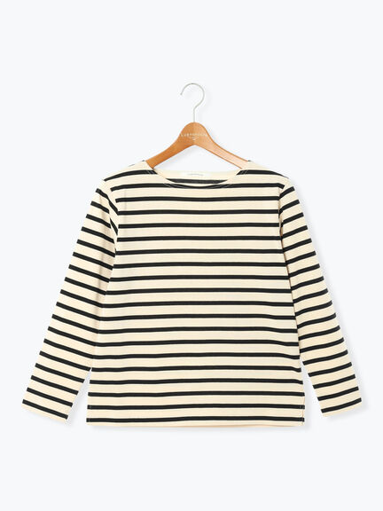 ボーダー長袖カットソー（オフホワイト/モカ/ネイビー/パープル）｜Lugnoncure（ルノンキュール）通販