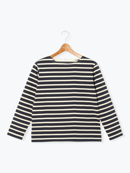 ボーダー長袖カットソー（オフホワイト/モカ/ネイビー/パープル）｜Lugnoncure（ルノンキュール）通販