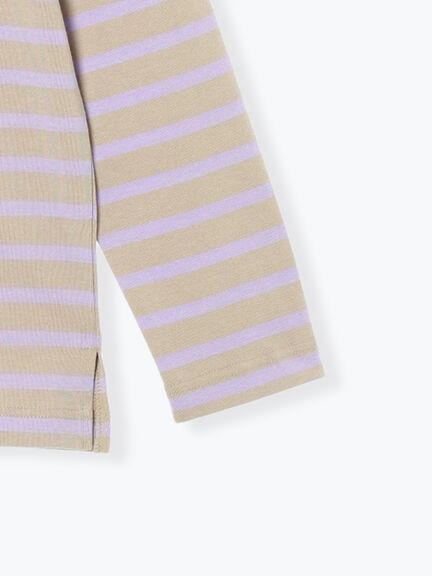 ボーダー長袖カットソー（オフホワイト/モカ/ネイビー/パープル）｜Lugnoncure（ルノンキュール）通販