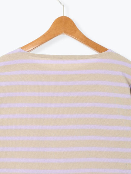 ボーダー長袖カットソー（オフホワイト/モカ/ネイビー/パープル）｜Lugnoncure（ルノンキュール）通販