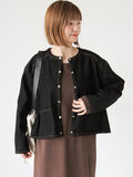 ノーカラーデニムジャケット《2025autumn catalog item》(ブラック)|Lugnoncure(ルノンキュール)通販