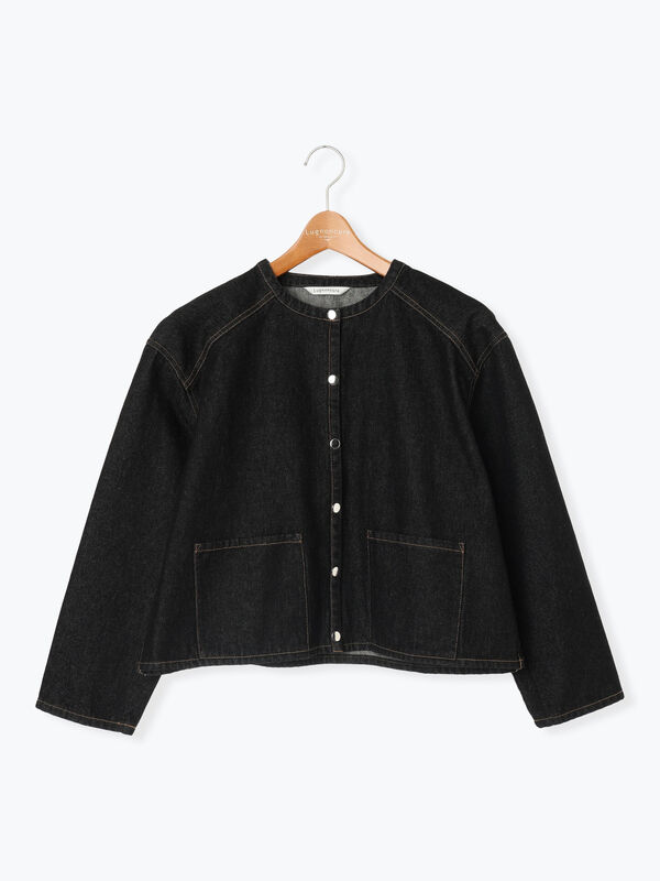 セール】 ノーカラーデニムジャケット《2025autumn catalog item