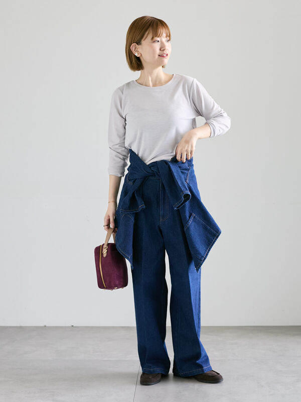 セール】 センタープレスストレートデニムパンツ《2025autumn catalog