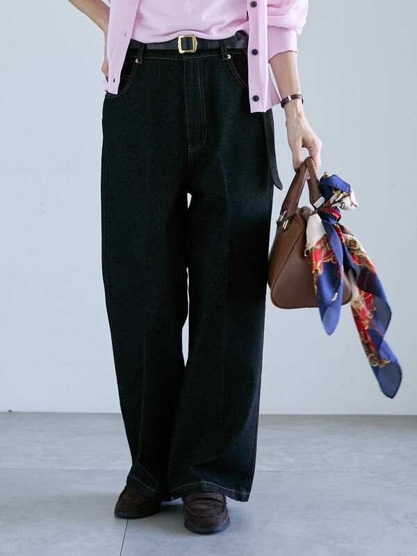 Grapepopper ストレートデニム センタープレスストレートデニムパンツ《2025autumn catalog