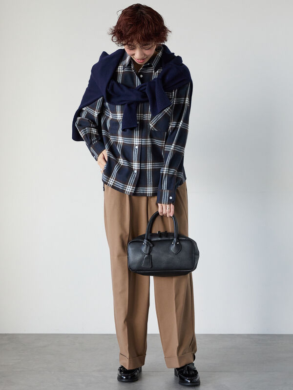 セール】 柄アソートネルチェックオーバーシャツ（オフホワイト