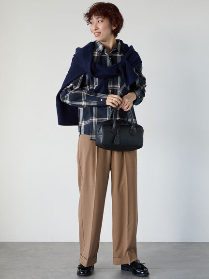 柄アソートネルチェックオーバーシャツ（オフホワイト/ブラック/マスタード/ネイビー）｜Lugnoncure（ルノンキュール）通販