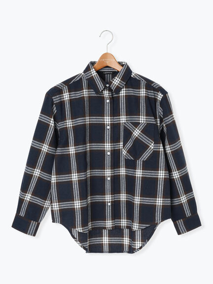 柄アソートネルチェックオーバーシャツ（オフホワイト/ブラック/マスタード/ネイビー）｜Lugnoncure（ルノンキュール）通販