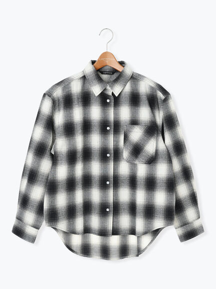 柄アソートネルチェックオーバーシャツ（オフホワイト/ブラック/マスタード/ネイビー）｜Lugnoncure（ルノンキュール）通販