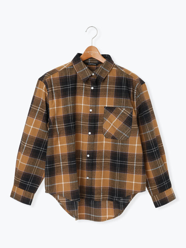 【るんるん♡】イオーヌソープ×6 柄アソートネルチェックオーバーシャツ（オフホワイト/ブラック