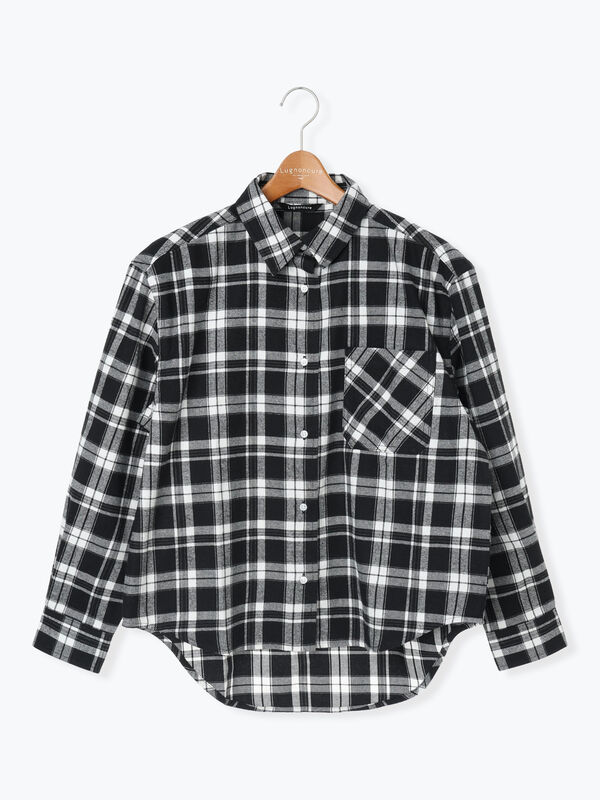 【るんるん♡】イオーヌソープ×6 柄アソートネルチェックオーバーシャツ（オフホワイト/ブラック