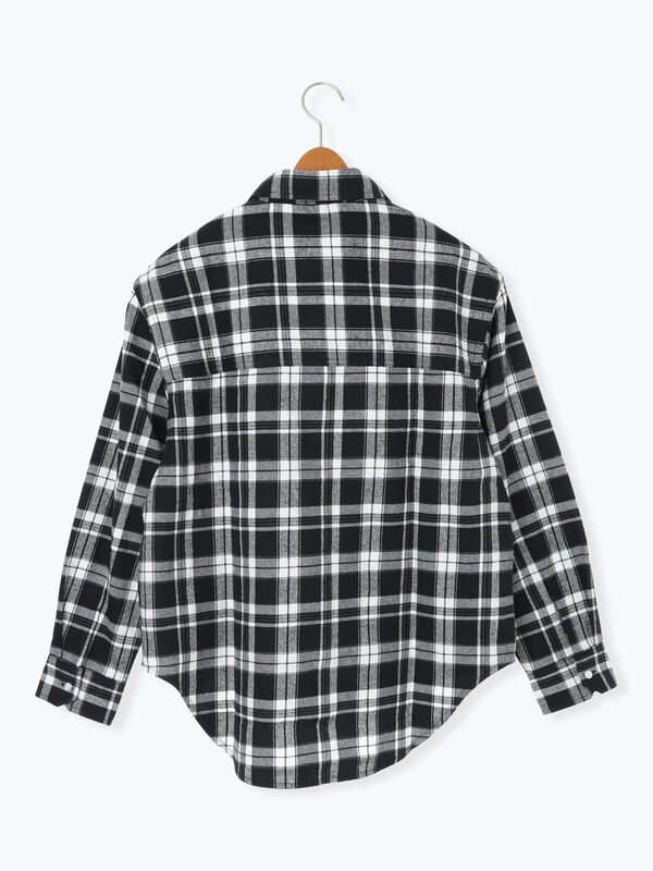 【るんるん♡】イオーヌソープ×6 柄アソートネルチェックオーバーシャツ（オフホワイト/ブラック